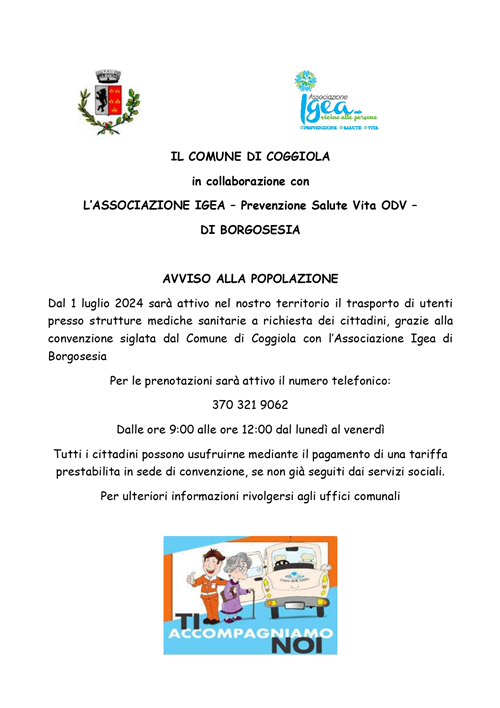 Avviso alla popolazione